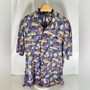 Rare Hummingbird Hawaiian Aloha Shirt Size XL Ford Woodie Classic Cars Surf